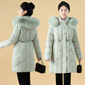 Womens Mid-Length, Loose-Fit Down Padded Jacket