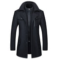 Men's Woolen Coat Fashion Double Collar Cold-resistant