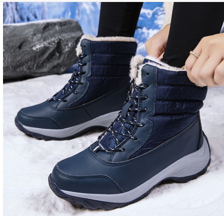 Snow Boots Female High To Help Waterproof Ladies Cotton Shoes Boots Plus Velvet Shoes