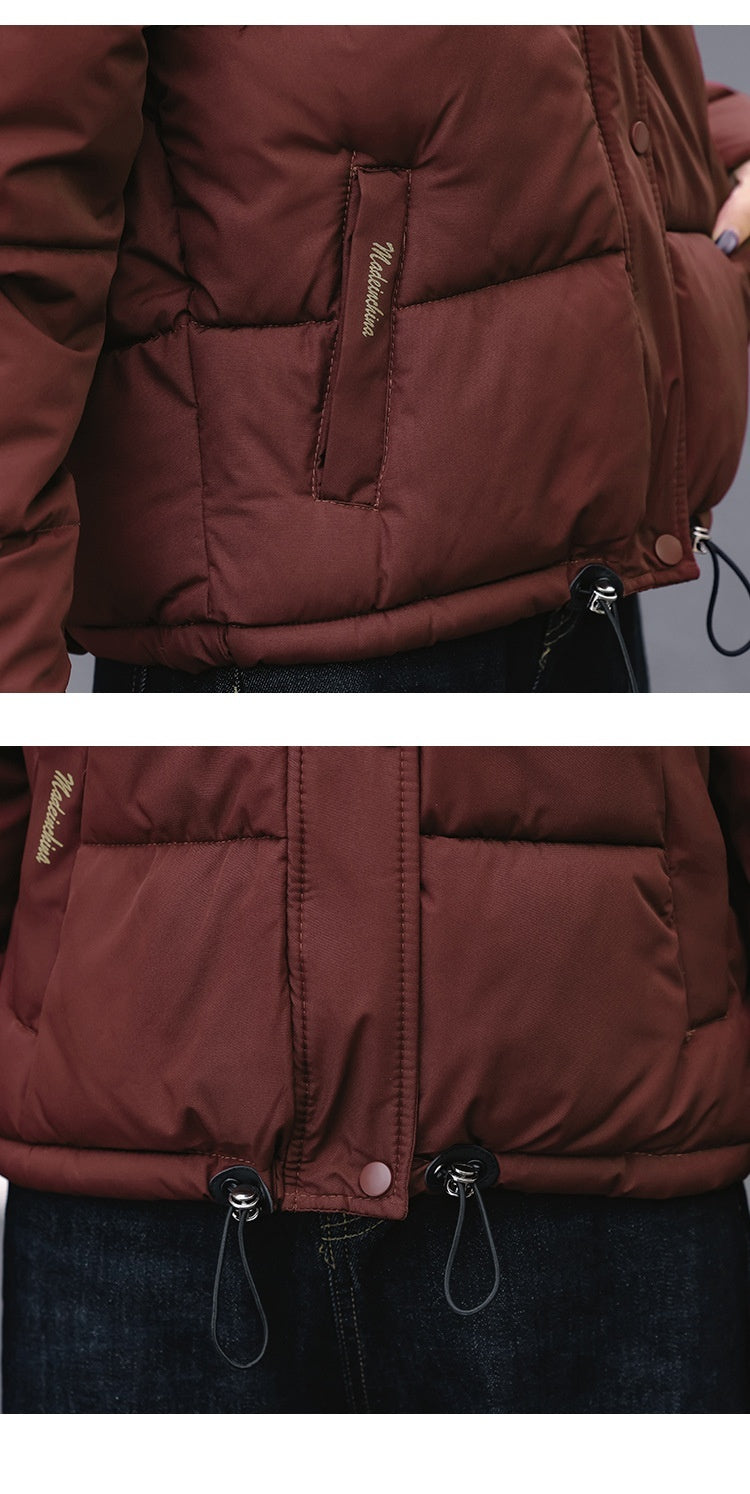 Winter Down Cotton Jacket With Stand Collar Women's Short Style
