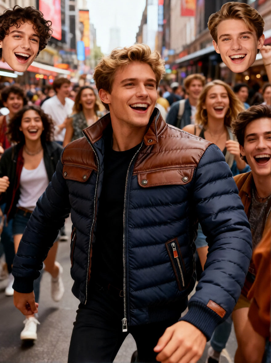 Color-block Cotton Jacket With A Zipper