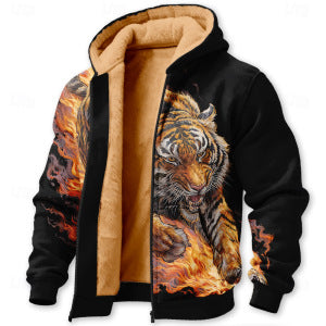 Zippered Patch-pocket Insulated Cotton Jacket