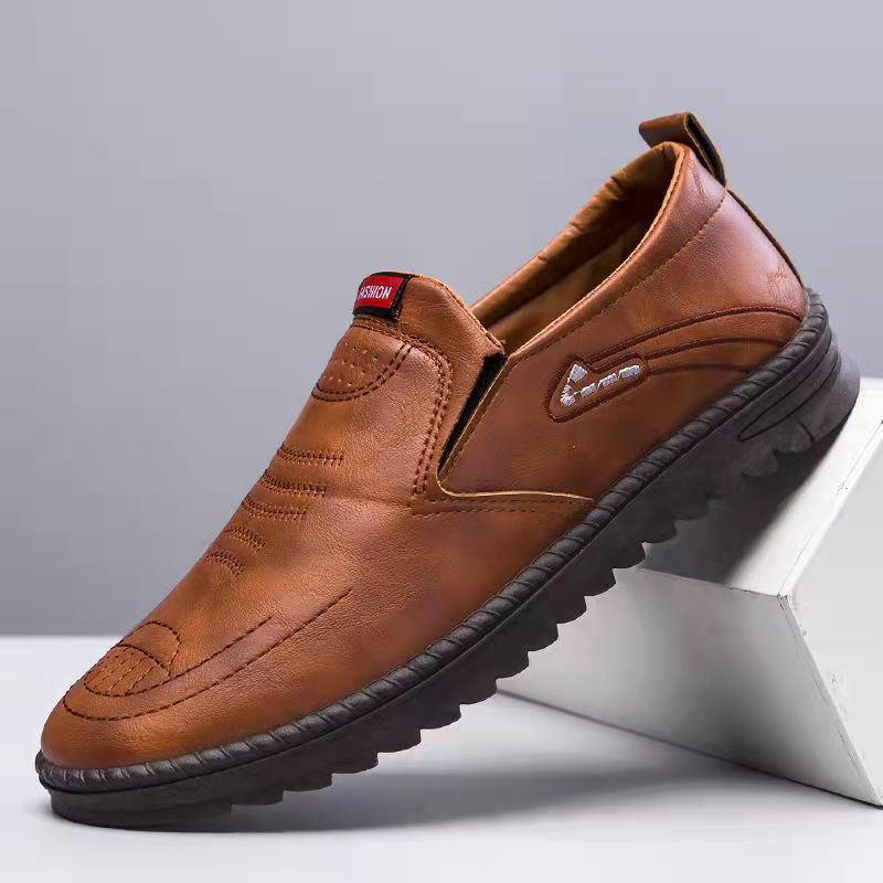 Men's Leather Shoes Spring Leisure Slip-on