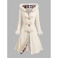 Long Hooded Coat With Horn-shaped Buttons