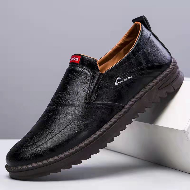Men's Leather Shoes Spring Leisure Slip-on